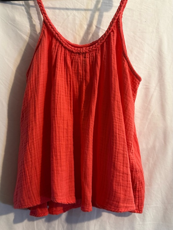 Universal Thread Tops - Universal Thread Braided-Strap Gauze Tank Top - Coral